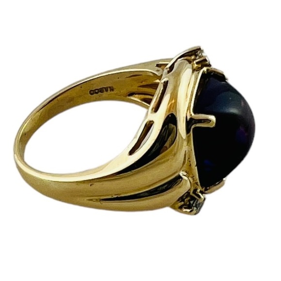 14K Yellow Gold Amethyst Diamond Ring Size 6.25 #15670 - Picture 6 of 9